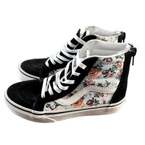 Girls Floral Vans size 13.5 zipper back BRAND NEW without tags never worn
